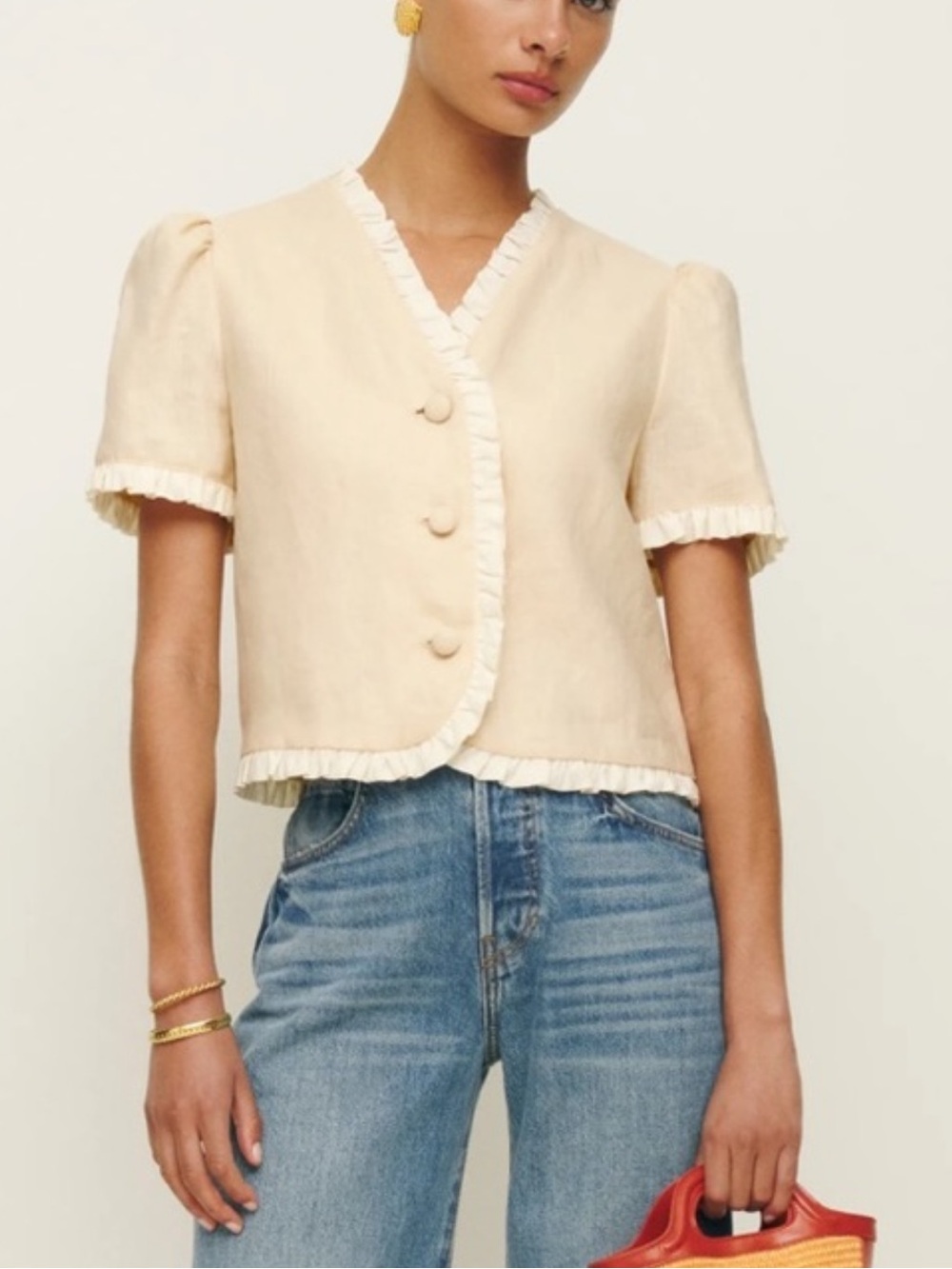 Reformation Bess linen top Medium